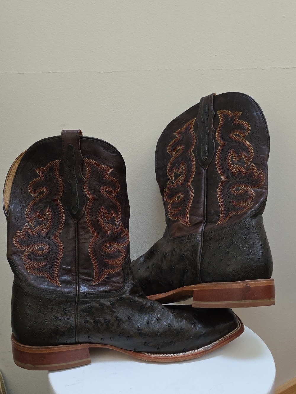 Tony Lama Men's Moore Umber Full-Quill Ostrich Western Boot Size 14 D - Picture 6 of 11